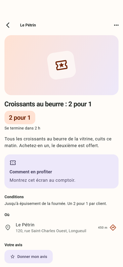 Une offre, en détail